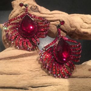 Holiday Red Statement Earrings